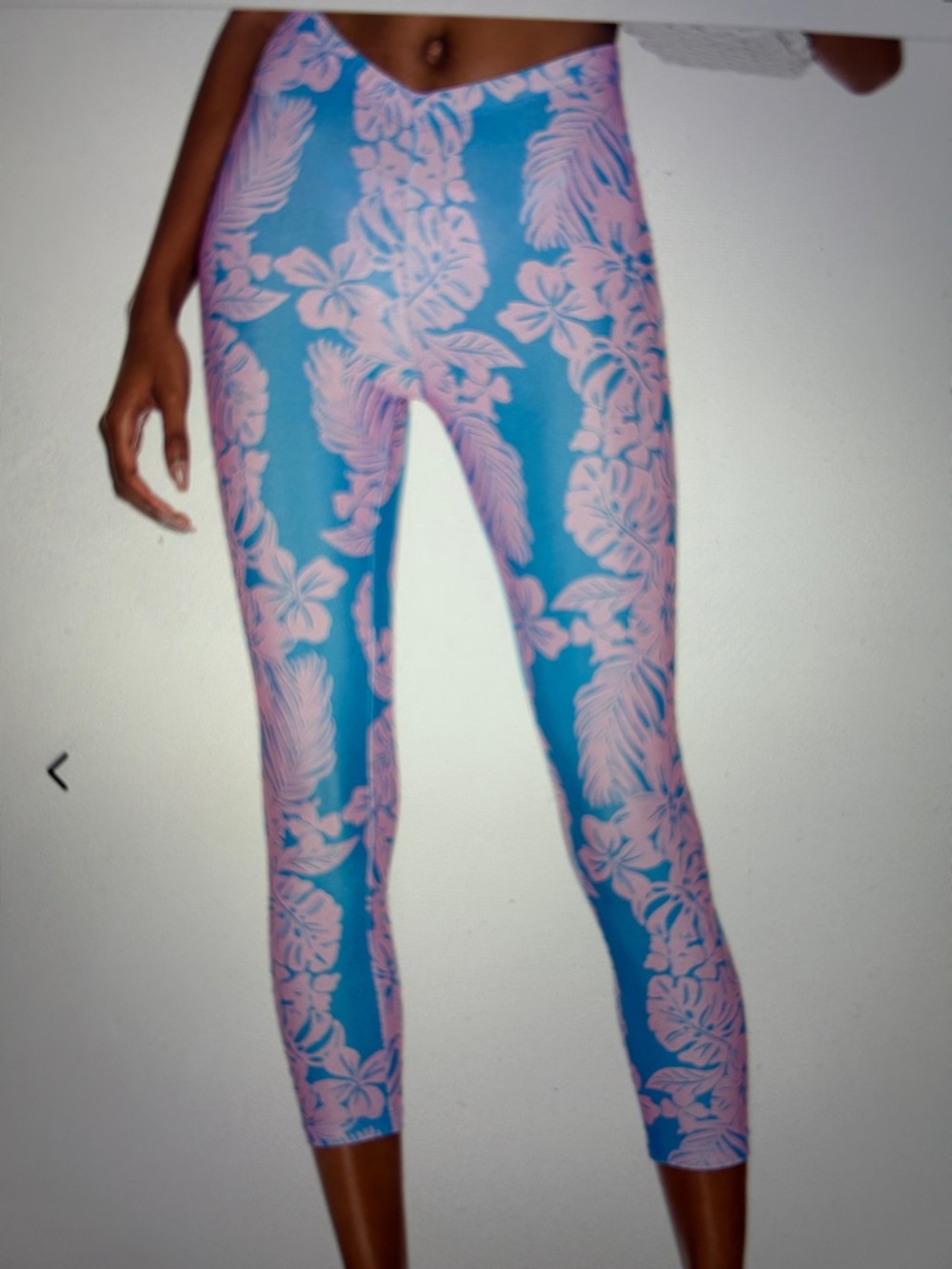 Melissa Simone Blue and Pink Tropical Print swim pants
